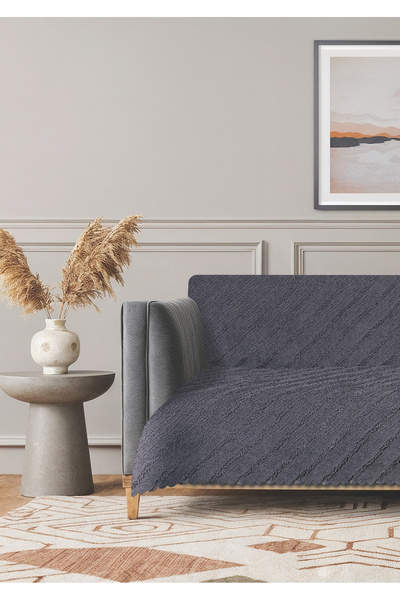 Güney Fringed Chenille Sofa Cover Living Room Sofa Bed/ Couch Cover, 170X210 ...