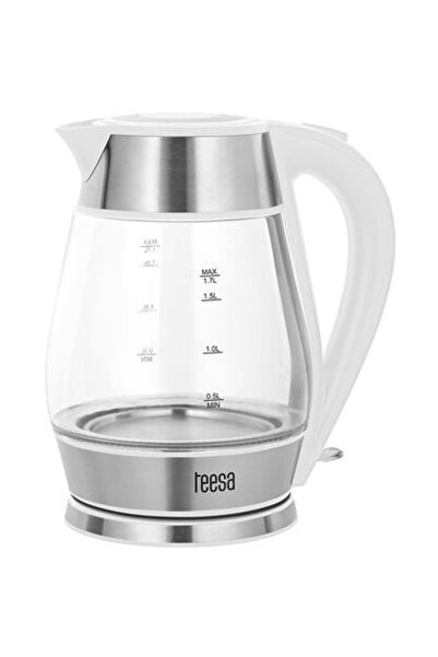 Teesa Electric Kettle TSA1512W, 2200W, 1.7L, White/Silver