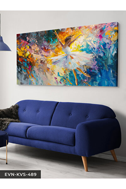 Evinemoda Pânză colorată cu balerină într-o singură bucată - Pictură pe pânză
