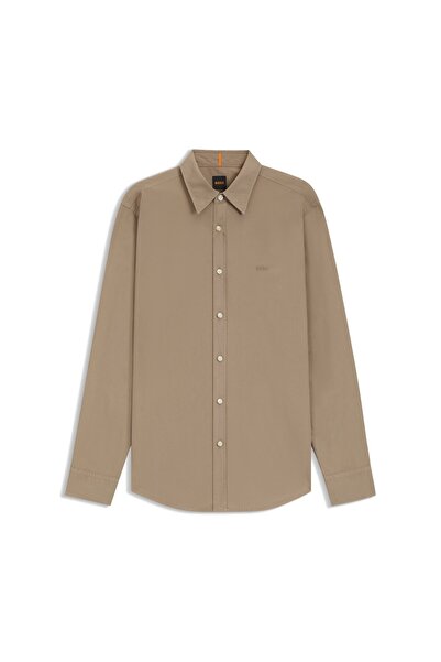 BOSS Logolu Pamuklu Normal Kesim Gömlek