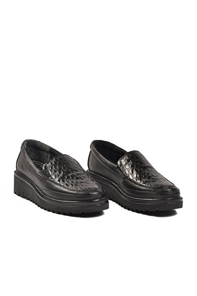 Voyager Z399 Anatomical Genuine Leather Black Women's Casual Shoes