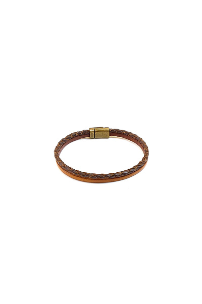 HER ŞEY NOTA www.herseynota.com Contrast Brown Core – Men's Leather Bracelet ...