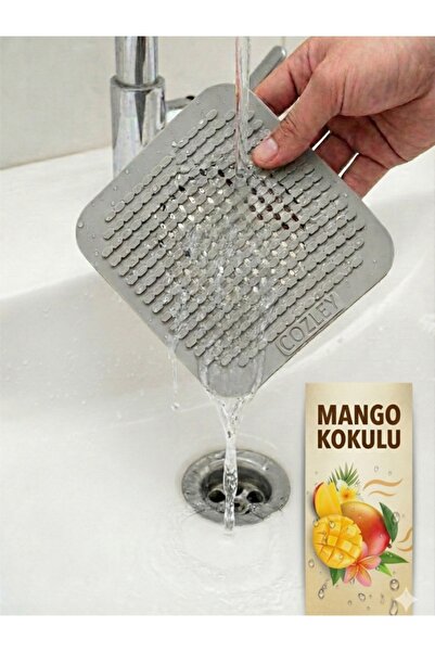 COZLEY Parfümlü Süzgeçli Kötü Koku Giderici Silikon Mat Banyo Mutfak Lavabo Gider Kapatıcı Süzgeç Kapak GRİ