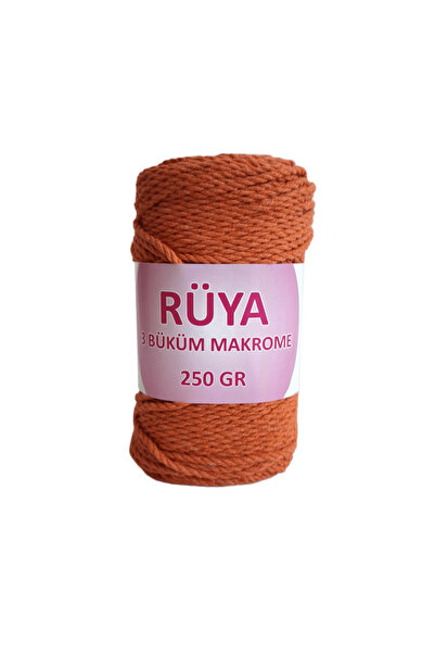 Rüya 3 Twist 3 mm Cotton Macrame Cord 250 Gr. 75 M. Orange