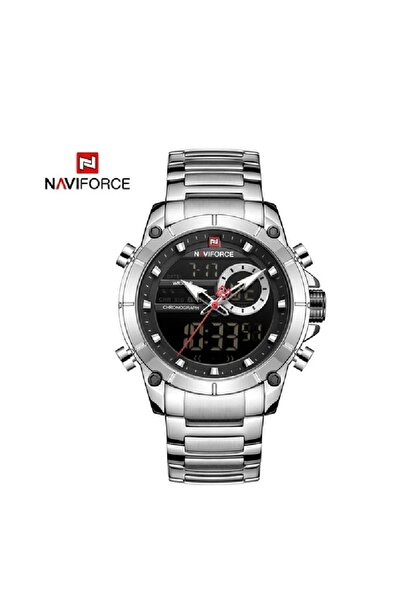 Naviforce Çelik Kordon Analog Digital Saat