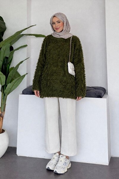 Şulemoda Giyim Furry Sweater Khaki