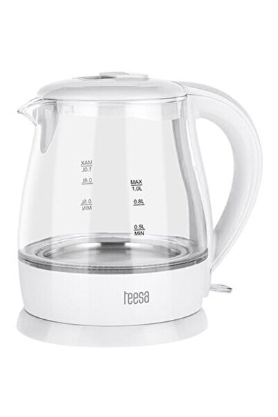 Teesa Fierbător de sticlă fără fir 1L – 1630W Fierbere rapidă, Oprire automat...