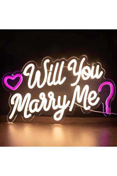 Slasa Will You Marry Me Neon Sign – 40x24 cm LED Wall Light for Wedding & Party