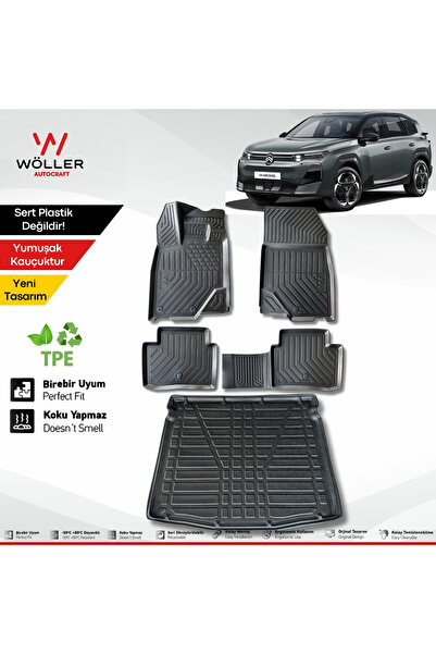 wöller Yeni Citroen C5 Aircross Paspas Bagaj Havuzu Set 2025 Sonrası Uyumlu 3...