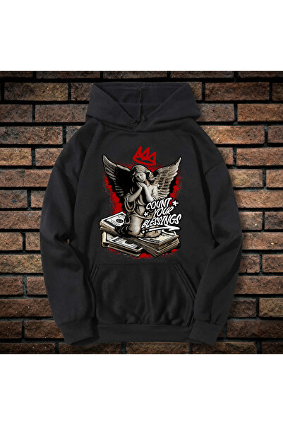 CXO Craft Men's Sweatshirt with Printed, Count your Blessings, Cotton