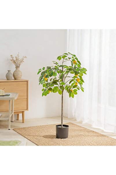 SCHENKERO شجرة ليمون اصطناعية بطول 1.2 متر، تُستخدم كزينة أرضية للطاولات في ا...