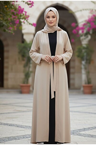 DEMOİSELLE Women's Open Front Abaya