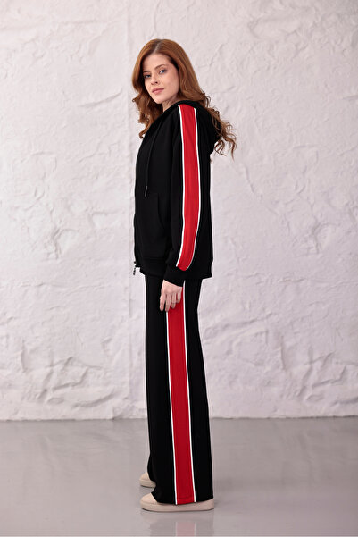 zitex Piped Modal Fabric Elofman Set with Zippered Red Garni Detail