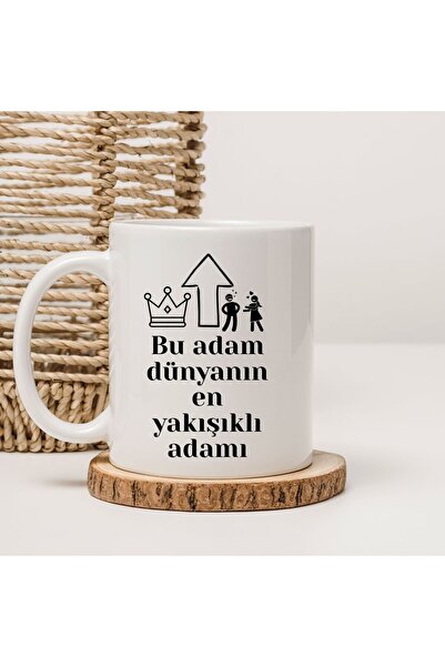 kubdekor This Man Is the Most Handsome Man in the World Written Printed Mug Cups