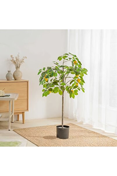 SCHENKERO شجرة ليمون اصطناعية بطول 1.2 متر، نبات مزروع في أصيص، مناسب لتزيين ...