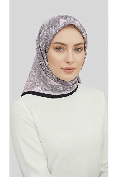 Karaca Eşarp Φουλάρι από πολυεστέρα τουίλ με έθνικ σχέδιο - Γκρι / Ροζ της σκ...