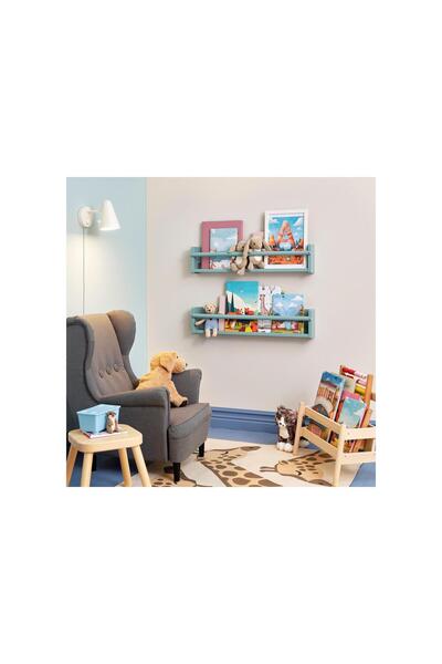 IKEA duvar rafı, gri-turkuaz, 70x9x16 cm