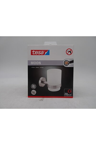 Tesa Moon 40312 toothbrush holder, satin glass + stainless steel, 10.7 x 6.7 ...