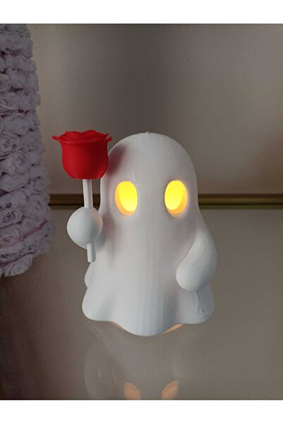 smilechild Led Candle Loving Ghost Red Rose 10 cm Valentine's Day Christmas G...