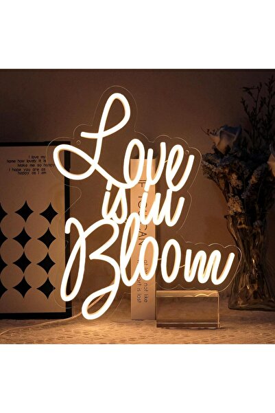Slasa Love Is In Bloom Neon Sign – 33x39 cm LED Wall Light for Wedding & Party