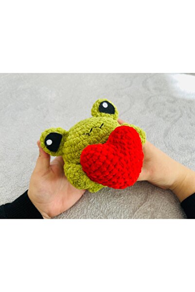modtafi Amigurumi Kalpli Kurbağa El Örgüsü