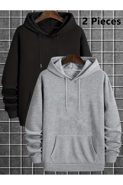 DAXİS Sportwear Company Πλεονεκτικό πακέτο 2 τεμαχίων: Βασικό φούτερ με κουκο...