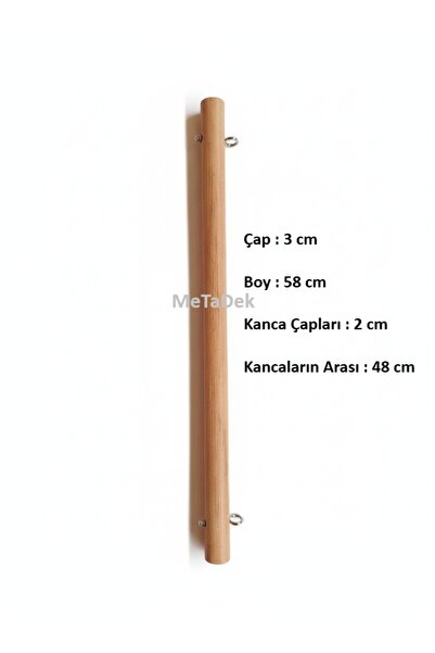 MeTaDek Pilates Reformer Roll Down Bar Ahşap Çekme Çubuğu, Tower & Cadillac B...