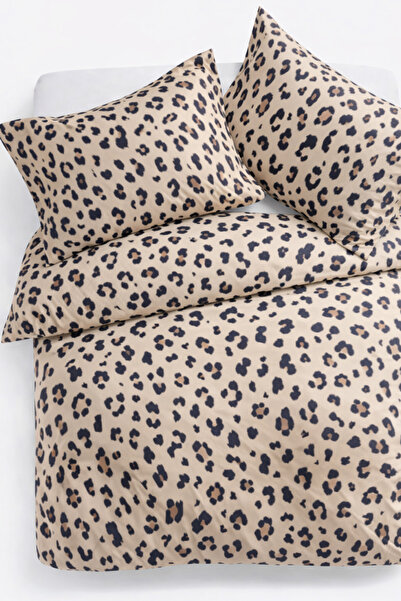İQON Double Duvet Cover Set Chıta Brown Setçi̇ft