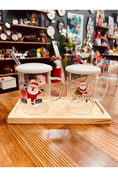 sedoshhomevision طقم أكواب من البورسلين مكون من قطعتين مع حامل خشبي وشفاطات ز...