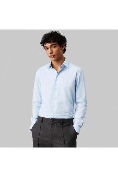 Calvin Klein Poplin Stretch Regular Erkek Mavi Gömlek