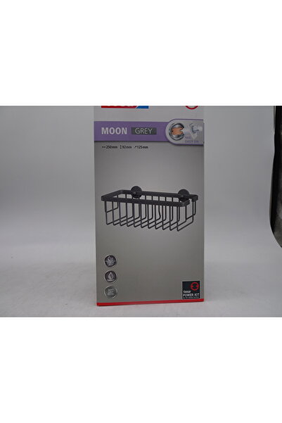 Tesa Moon 40596 metal bathroom shelf, wall mounting, graphite finish, one shelf