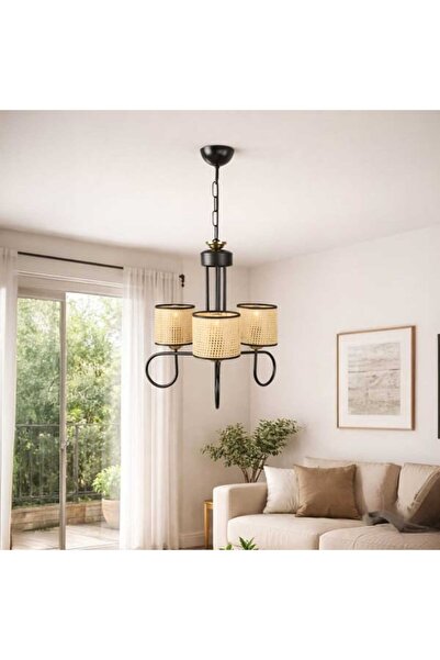 Correx Palermo 3'lü Sarkıt Avize - Siyah / Krem