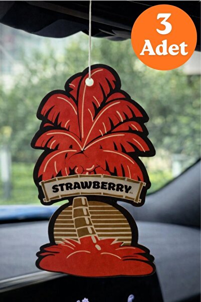PROMOSYONİK Strawberry Çilek Kokulu Dekoratif Araba Oto Asma Kokusu Ve Aksesu...