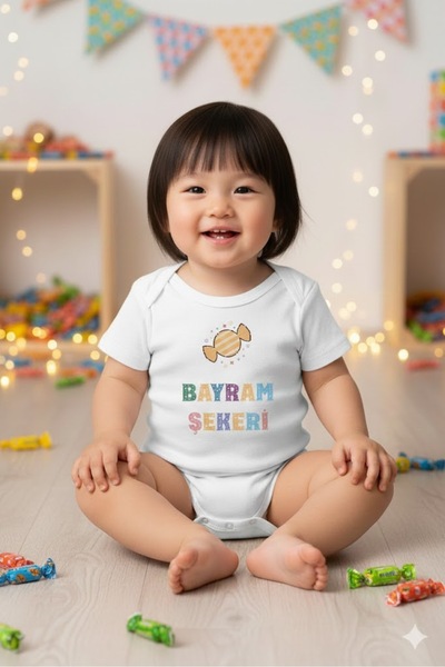 Rany Baby Kids 100% Cotton Eid Candy Printed Baby Bodysuit with Snap Fastener...