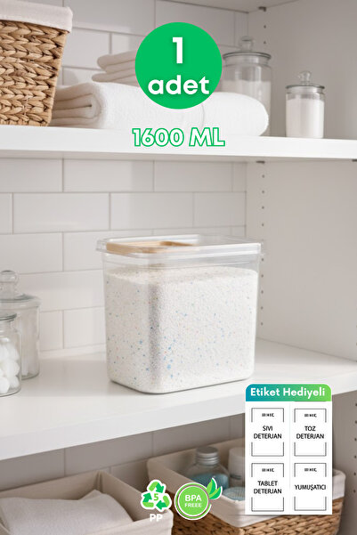 grimorlife 1 Piece Sliding Lid Storage Liquid Powder Detergent Food Storage B...