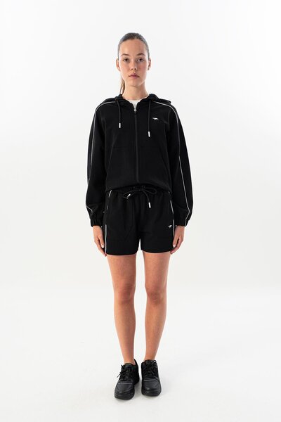 MARATON Regular Women's Straight Leg Black-White Shorts