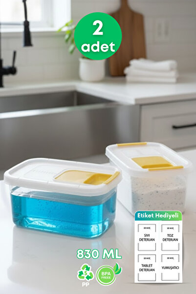 grimorlife 2 Pcs Slider Lid Storage Liquid Powder Detergent Food Storage Box-...