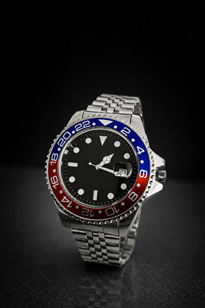 G Sport POLO Jubile Kordon Pepsi GMT Model Takvimli Çelik Erkek Kol Saati (Ka...