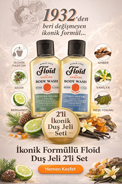 Floid Floïd Erkek Duş Jeli & Şampuan 2’li Set (100 ml + 100 ml) – Cildi Kurut...