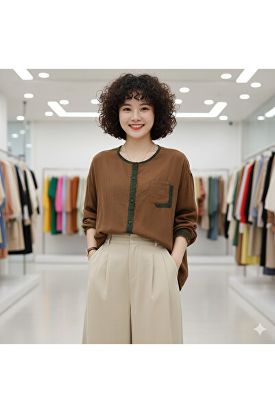 StepIntex Cotton long-sleeved shirt, versatile top for women.