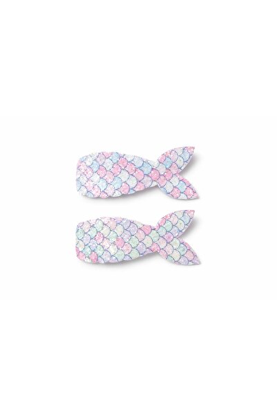 LİNACO Pastel Deniz Kızı Balık Kuyruğu Simli Pullu Çocuk Tokası