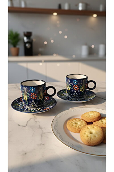 RGS HOMELİFE 2-Piece Handmade Turkish Coffee Cup Set, Ceramic 4-Piece Coffee ...