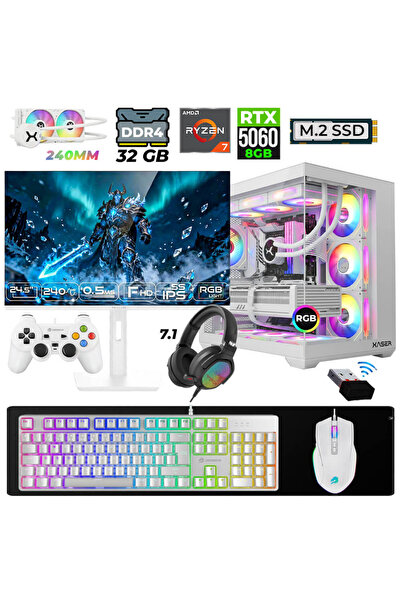 XASER Moon X10 Ryzen 7 5700X 32GB Ram 1TB M.2 NVMe SSD 8GB RTX5060 Sıvı Soğut...