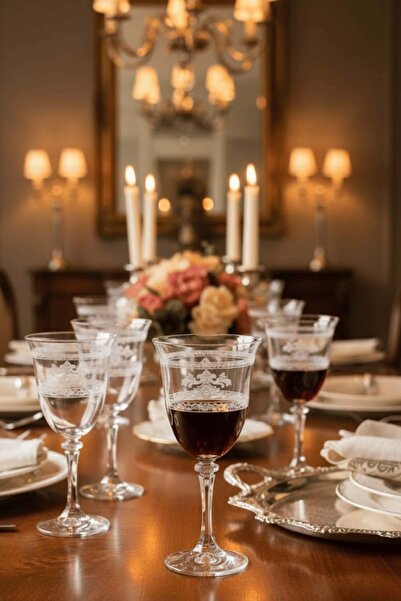 Jenisa İnsigne Model Desenli Şeffaf Cam Kadeh 2’li – Zarif Sofra Sunumu