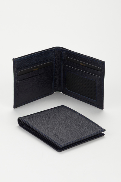 Fossil Boxed Genuine Leather Extra Basic Horizontal Men's Hand Portfolio Wallet