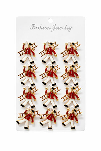 OEM Set de 12 broșe cu secerător norocos și scară 15x9cm