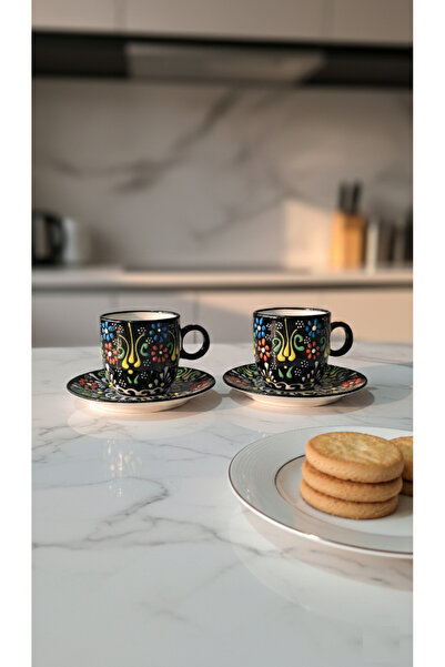 RGS HOMELİFE 2-Piece Handmade Turkish Coffee Cup Set, Ceramic 4-Piece Coffee ...