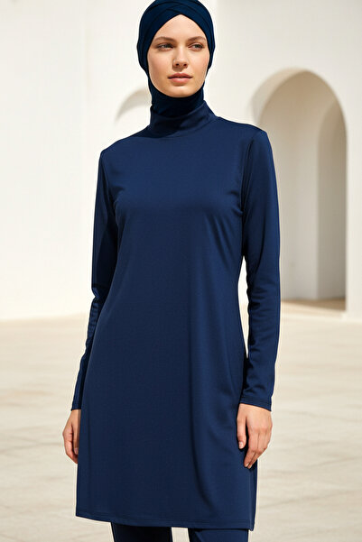Marina Full Covered Hijab Swimsuit Navy Blue 1969