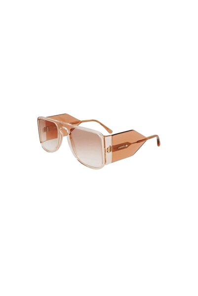 Lacoste L6064S 210 55 Unisex Kare Şeffaf Kahverengi Kemik Güneş Gözlüğü