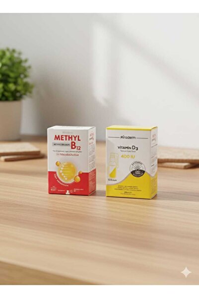 Miraderm Vitamin D3 Sprey Form 400 IU – 20 ml (133 Puf)+Methyl B12 Sprey 10 ml